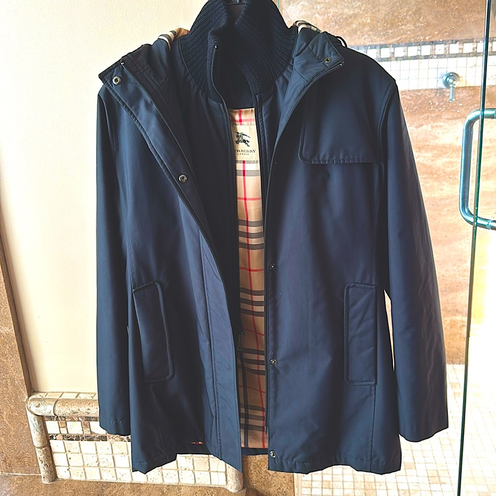 BURBERRY ZIP WATERPROOF RAINCOAT UTILITY JACKET BLACK!